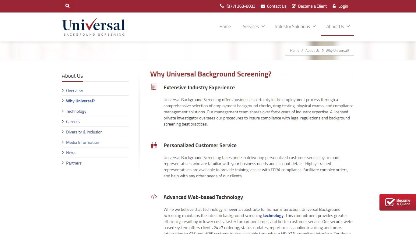 Universal Background Screening | Why Universal?
